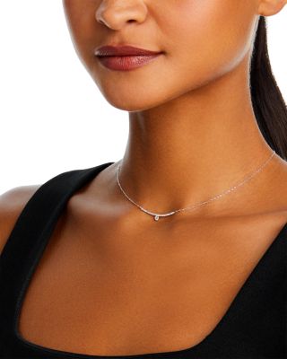 Diamond Bezel Bar Necklace in 14K Gold, 0.20 tcw