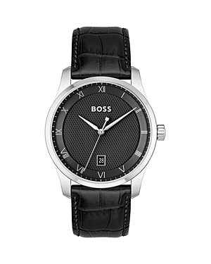 Shop Hugo Boss Principle Watch, 41mm In Black
