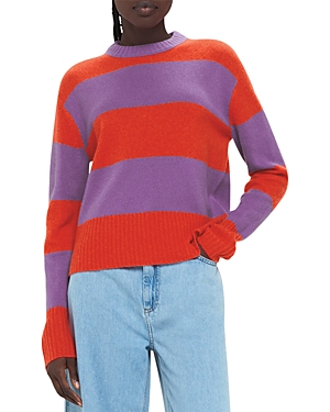 Whistles Wool Crewneck Sweater In Red/multi