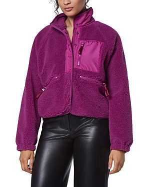 Marc New York Mixed Media Sherpa Jacket In Orchid