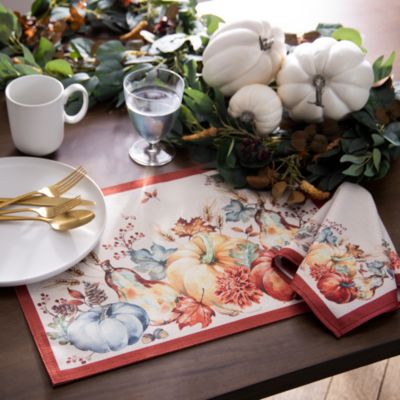 Botanical Harvest Pumpkin Engineered Napkins, Set of 4