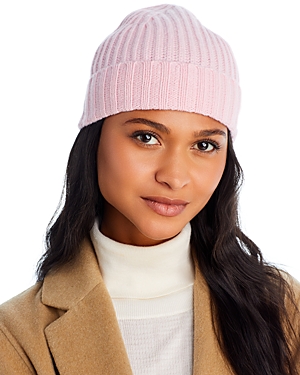 C By Bloomingdale's Cashmere C By Bloomingdale's Ribbed Knit Cuff Cashmere Hat - 100% Exclusive In Rose