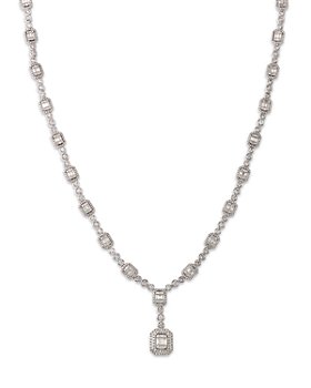 Bloomingdale's - Diamond Mosaic Baguette & Round Cluster Statement Necklace in 14K White Gold, 8.0 ct. t.w.