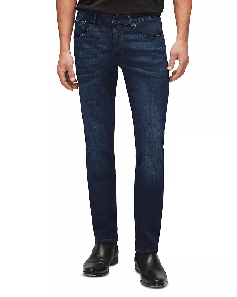 7 For All Mankind Slimmy Clean Pocket Slim Fit Jeans in Deep Blue