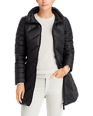 Anorak Down Chevron Quilted Jacket In Black