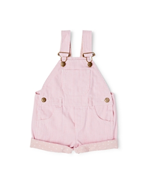 Dotty Dungarees Girls' Classic Pink Stripe Overall Shorts - Baby, Little Kid, Big Kid