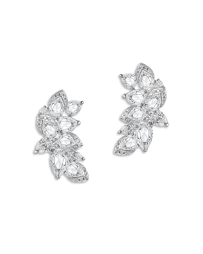 Harakh Diamond Scatter Ear Climbers In 18k White Gold, 2.55 Ct. T. W. In White