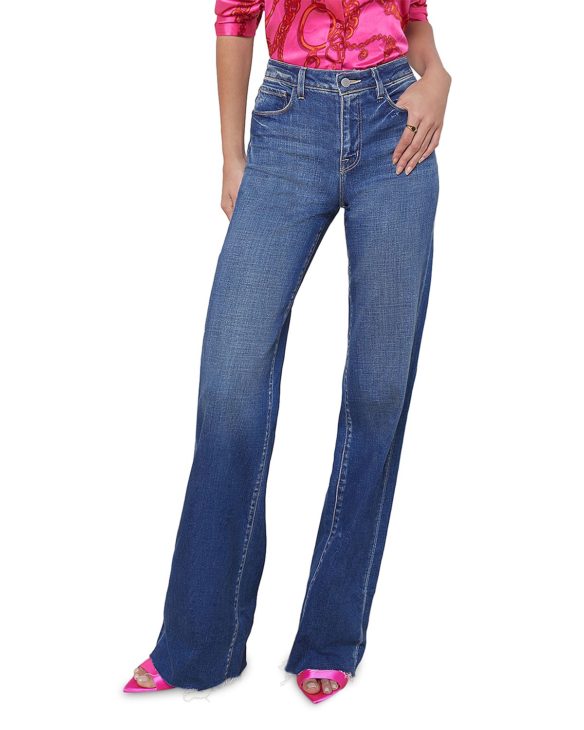 L'Agence Scottie High Rise Wide Leg Jeans