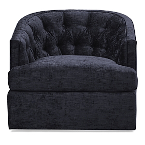 Massoud Bedford Tufted Swivel Chair In Bliss Midnight