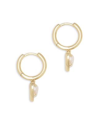 Ari Heart Drop Huggie Hoop Earrings