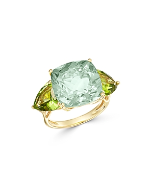 Bloomingdale's Prasiolite & Peridot Ring In 14k Yellow Gold In Green/gold