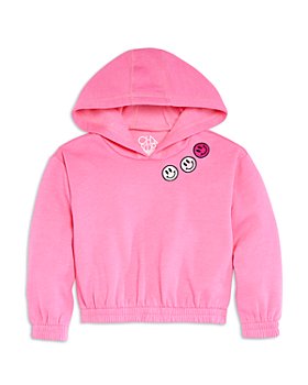 CHASER - Girls' Embroidered Smiley Faces Fleece Pullover - Little Kid