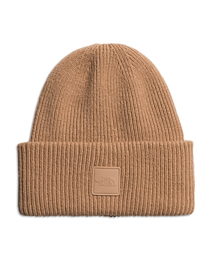 Shop The North Face Urban Logo Patch Cuffed Beanie In Almond Butter