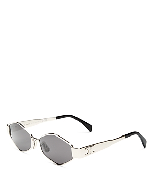 Celine Metal Triomphe Geometric Sunglasses, 54mm In Silver/gray Solid