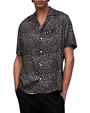 ALLSAINTS COSMOS RELAXED FIT PRINTED SHORT SLEEVE CAMP SHIRT