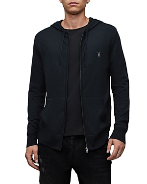 Allsaints Mode Merino Zip Hoodie In Racing Green
