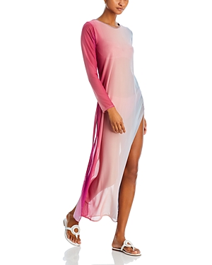 Peixoto Gemma Ombre Mesh Swim Cover Up Dress In Desert Sunset