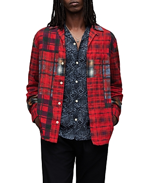 ALLSAINTS CARREAUX RELAXED FIT PRINTED LONG SLEEVE SHIRT