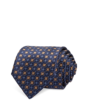 The Men's Store At Bloomingdale's Medallion Grid Silk Classic Tie - 100% Exclusive In Nacy/gold
