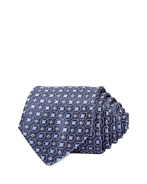 The Men's Store At Bloomingdale's Medallion Grid Silk Classic Tie - 100% Exclusive In Navy/blue