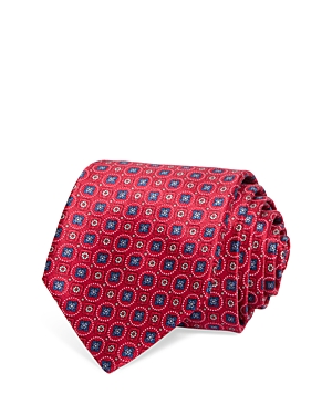 The Men's Store At Bloomingdale's Medallion Grid Silk Classic Tie - 100% Exclusive In Red