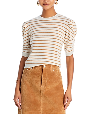 Shop Frame Ruched Sleeve Sweater In Camel Multi