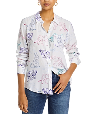Shop Rails Kate Silk Shirt In Jewel Wild