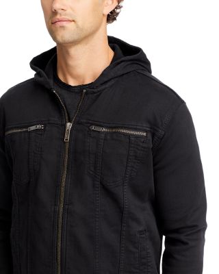 Hooded Zip-Front Knit Jacket