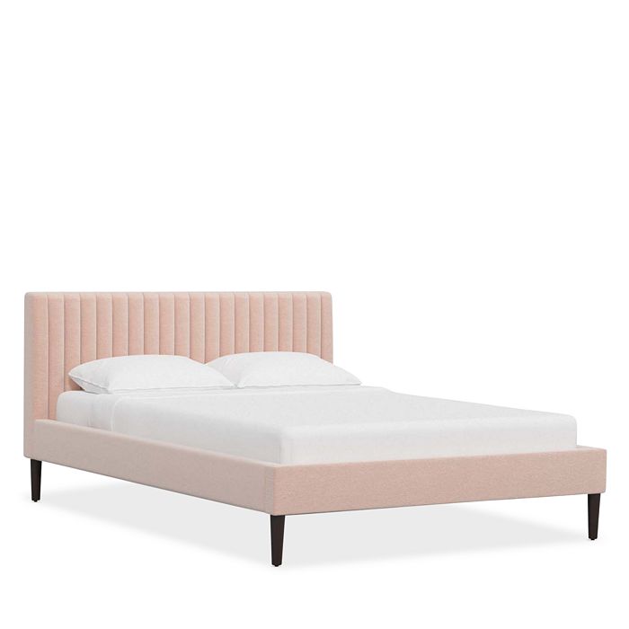 Sparrow & Wren Griffin Boucle Channel Bed, Queen In Titan Pink Champagne