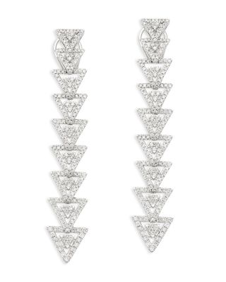 Bloomingdale's Fine Collection Diamond Triangle Drop Earrings in 14K White Gold, 2.50 ct. t. w.