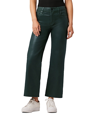 HUDSON ROSIE HIGH RISE WIDE LEG ANKLE JEANS IN COATED SCARAB