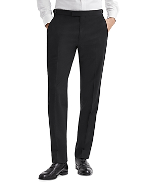 Reiss Black Modern Fit Wool Blend Trousers In Black