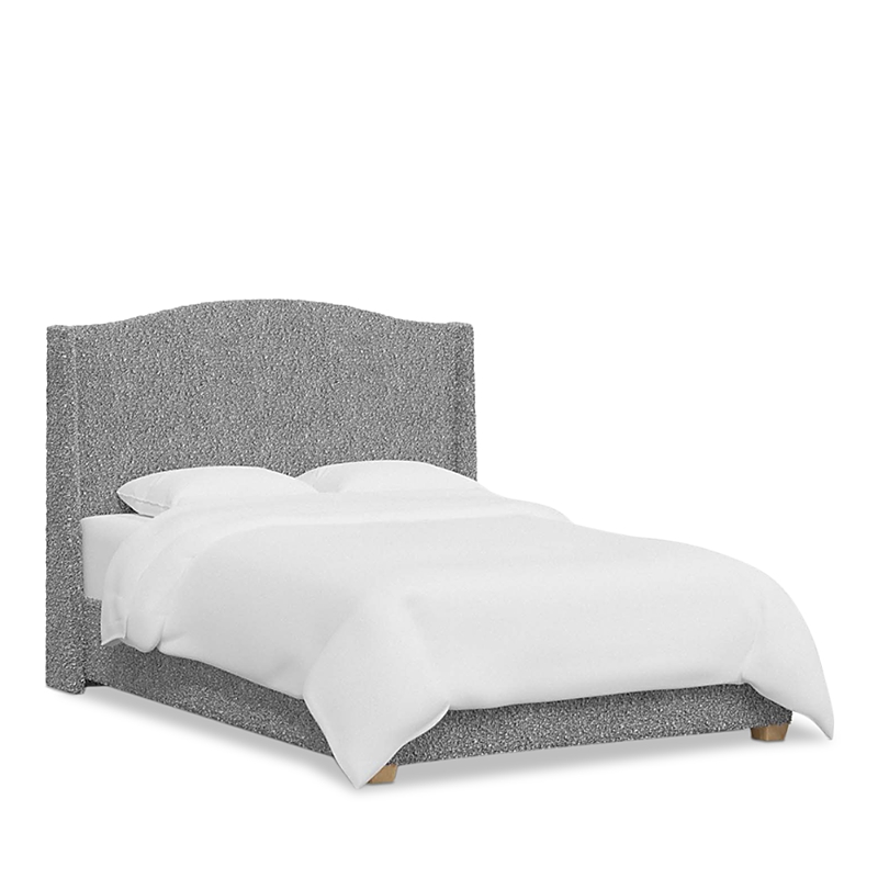 Sparrow & Wren Amalia Bed In Plush Boucle, Twin In Gray