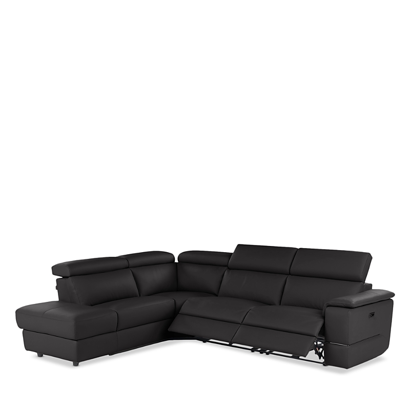 Giuseppe Nicoletti Ronaldo 3 Piece Recliner Sectional In Bull Espresso