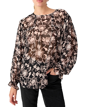 Shop Sanctuary Ruffle Moment Blouse In Midnight