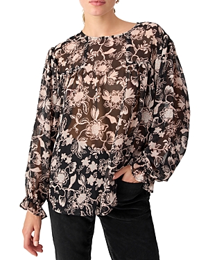 Sanctuary Ruffle Moment Blouse In Midnight