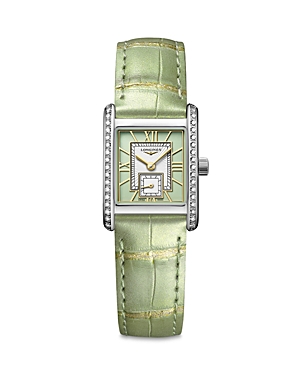 Longines Mini Dolcevita Diamond Watch, 21.5mm X 29mm In Green