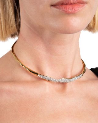 Solanales Slim Molten Collar Necklace in 14K Gold Plated 