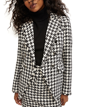 Veronica Beard Miller Houndstooth Dickey Double Breasted Jacket