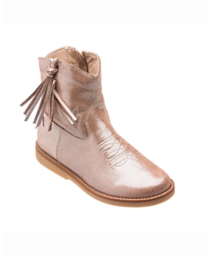 Shop Elephantito Girls' Hannah Suede Boot With Tassel - Little Kid, Big Kid, Toddler In Metallic Blush