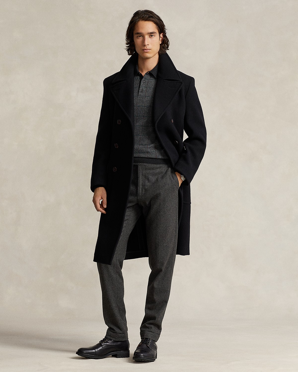 Polo Ralph Lauren Polo Soft Wool Blend Car Coat in Black