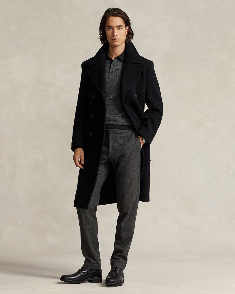 Polo Ralph Lauren Polo Soft Wool Blend Car Coat in Black