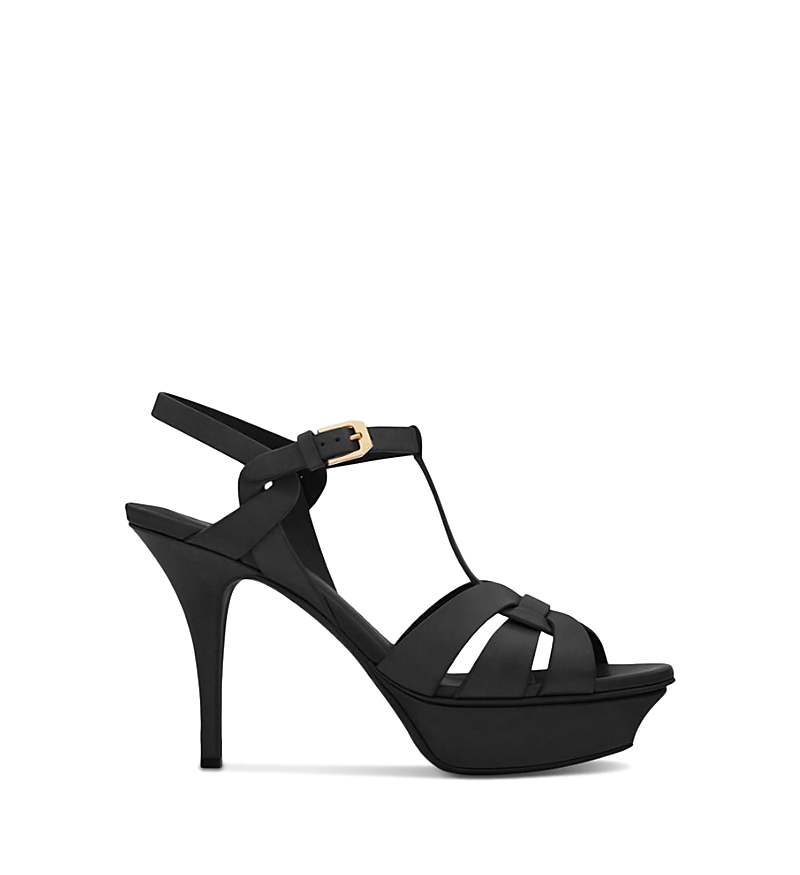 Saint Laurent Women's Tribute Platform Sandals in Smooth Leather