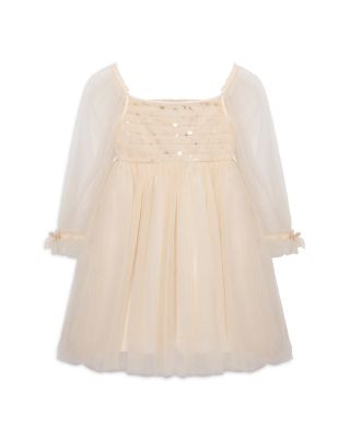 knee length dresses for ladies Pink Puffy Ball Gown Dress with Fringe and Sequins for Girls - Pink / 18-24 Months (90cm) main image 1