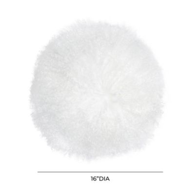 TOV Furniture - Round New Zealand Sheepskin Pillow, 16"