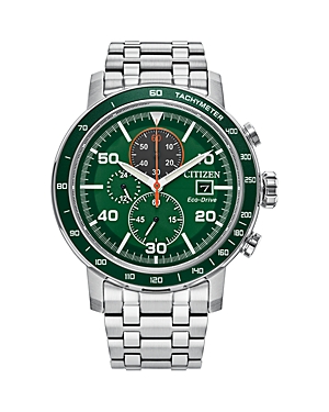 Shop Citizen Eco-drive Weekender Chronograph, 44mm In Green/silver