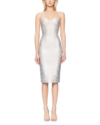 Hervé Léger - Strappy Sweetheart Neck Bandage Dress