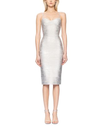 herve leger sweetheart flare dress HERVE LEGER teal green cap sleeve sweetheart fit flare bandage dress S main image 0