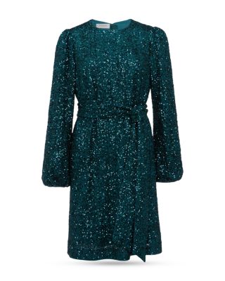 Bette Tie-Waist Sequin Dress