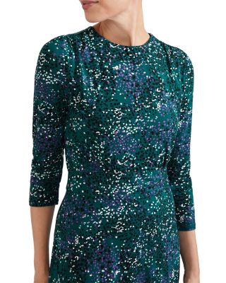 Ami Printed Ruffled Hem Dress